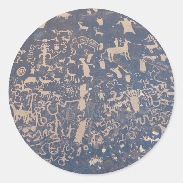 Pegatina Redonda Rock de periódicos (Anverso)