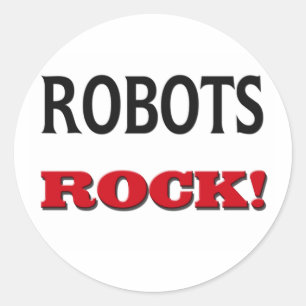 Pegatina Redonda Rock de robots
