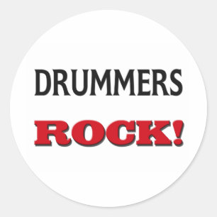 Pegatina Redonda Rock de tambores