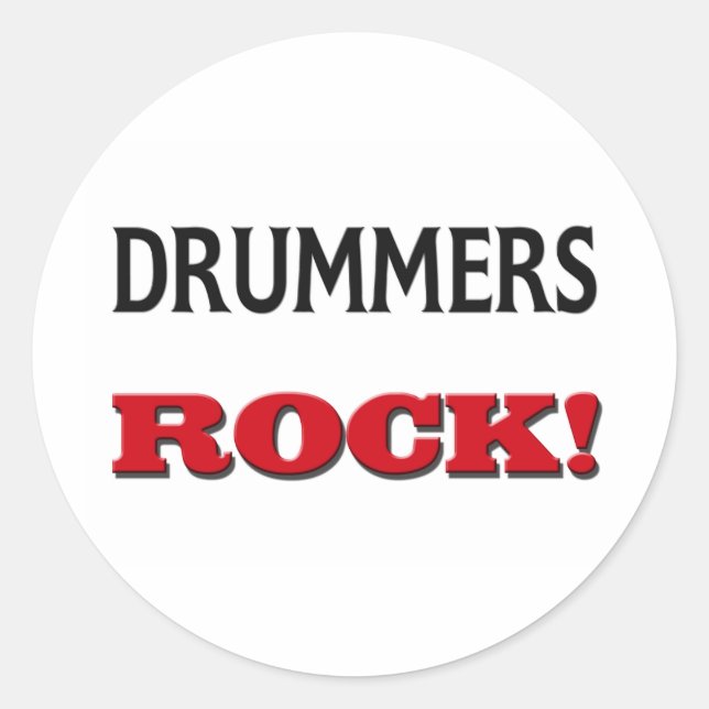 Pegatina Redonda Rock de tambores (Anverso)