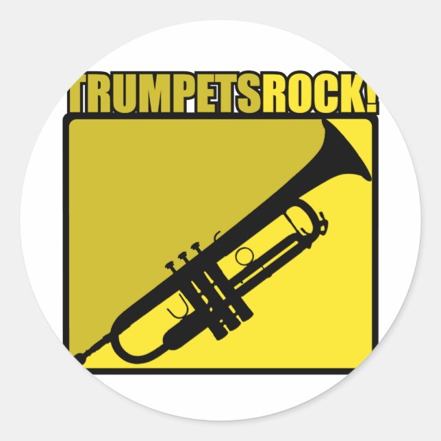 Pegatina Redonda ¡Rock de Trumpets! (Anverso)