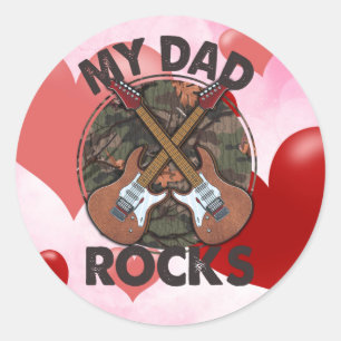 Pegatina Redonda Rock del papá del Día del Padre