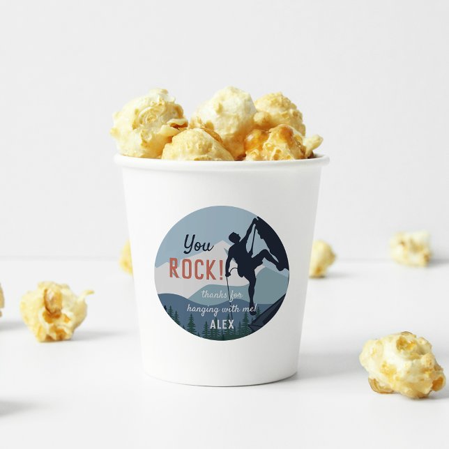 Pegatina Redonda Rock | Fiesta de cumpleaños de escalada en roca (Subido por el creador)