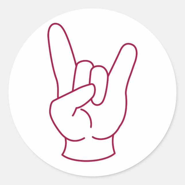 Pegatina Redonda Rock Fist (Anverso)