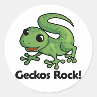 Pegatina Redonda ¡Rock Geckos!