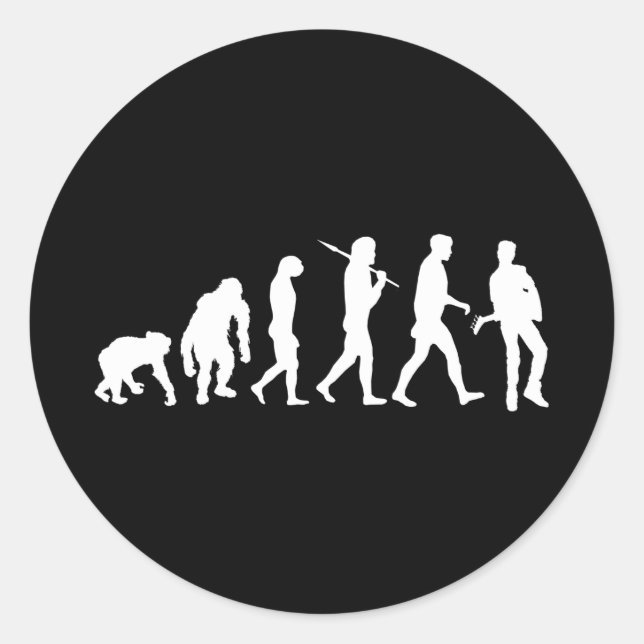 Pegatina Redonda Rock Guitariano Rockstar Rock Band Music (Anverso)