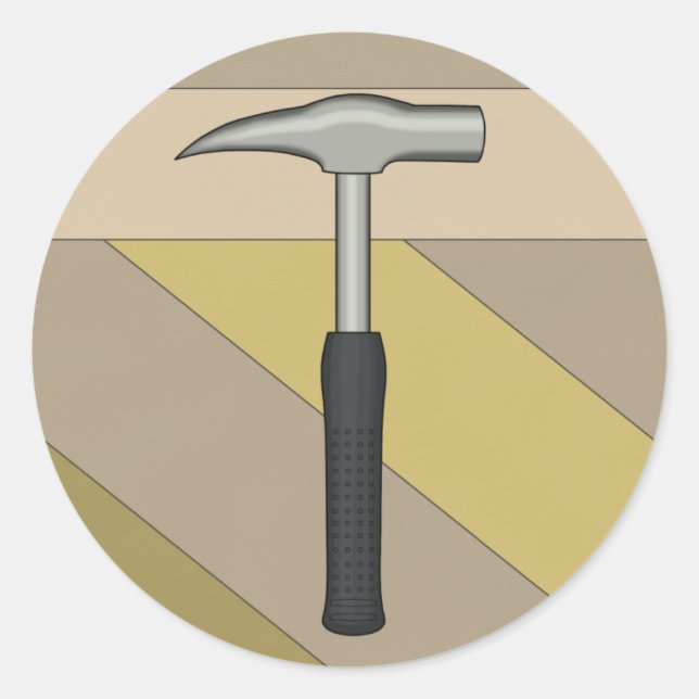 Pegatina Redonda Rock Hammer (Anverso)