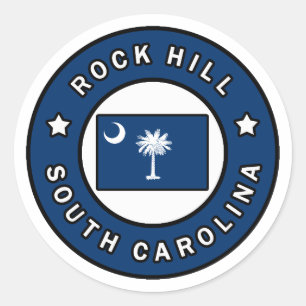Pegatina Redonda Rock Hill Carolina del Sur