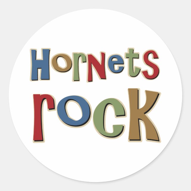 Pegatina Redonda Rock Hornets (Anverso)