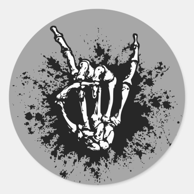 Pegatina Redonda Rock in Bone (Anverso)