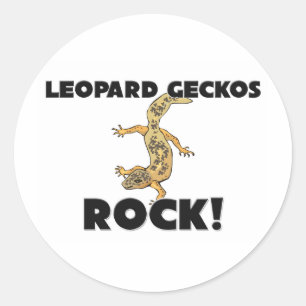 Pegatina Redonda Rock Leopard Geckos