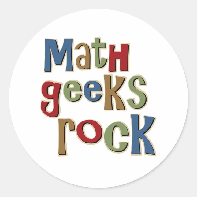 Pegatina Redonda Rock Math Geeks (Anverso)