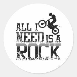 Pegatina Redonda Rock Moto Trial Bike