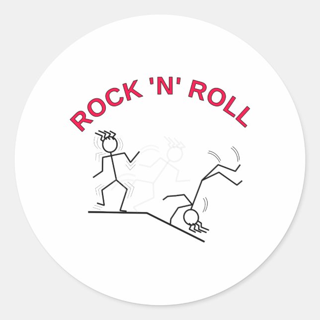 Pegatina Redonda Rock 'N' Roll (Anverso)