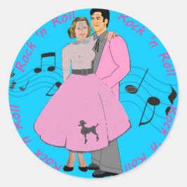 Pegatina Redonda Rock ' n Roll