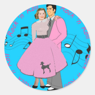 Pegatina Redonda Rock ' n Roll