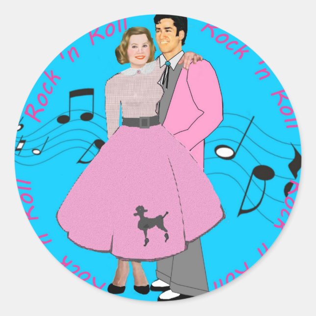 Pegatina Redonda Rock ' n Roll (Anverso)