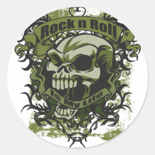 Pegatina Redonda Rock n Roll es mi vida