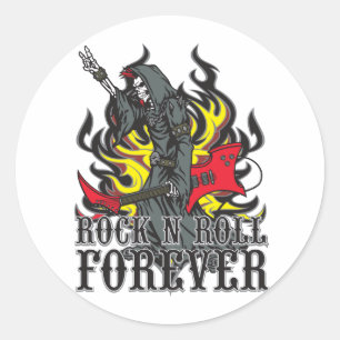 Pegatina Redonda Rock N Roll Forever