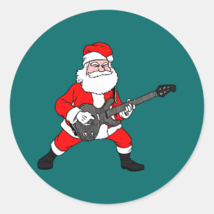 Pegatina Redonda Rock N Roll Santa Claus