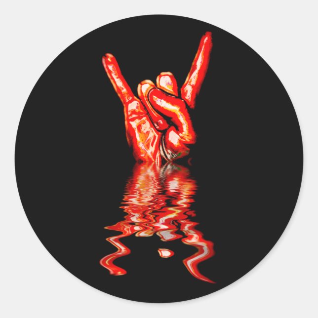 Pegatina Redonda ¡Rock On! (Anverso)