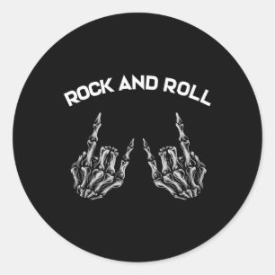 Pegatina Redonda Rock on Band Tees For Women Rock and Rols For Me