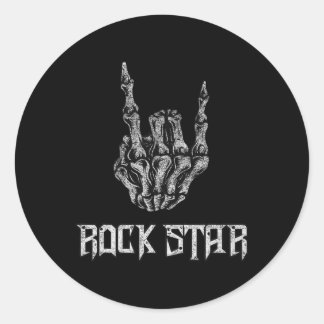 Pegatina Redonda Rock on Band Tees For Women Rock and Rols For Me