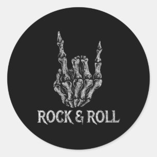 Pegatina Redonda Rock on Band Tees For Women Rock and Rols For Me