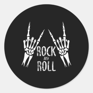 Pegatina Redonda Rock on Band Tees For Women Rock and Rols For Me