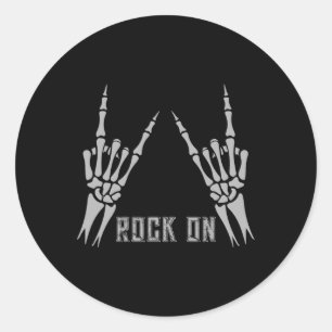Pegatina Redonda Rock on Band Tees For Women Rock and Rols For Me