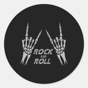 Pegatina Redonda Rock on Band Tees For Women Rock and Rols For Me