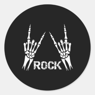 Pegatina Redonda Rock On By Bytes For Women Rock And Rols Para Mí