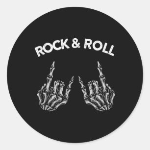 Pegatina Redonda Rock On By Bytes For Women Rock And Rols Para Mí