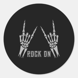 Pegatina Redonda Rock On By Bytes For Women Rock And Rols Para Mí
