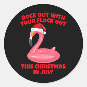 Pegatina Redonda Rock Out con tu Flock Out Navidad en Julio Fla
