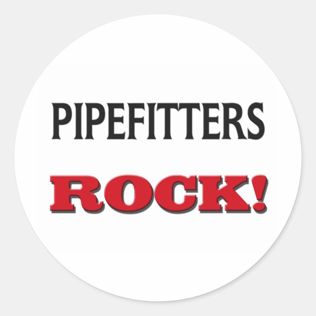 Pegatina Redonda Rock Pipefitters (Anverso)