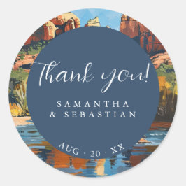 Pegatina Redonda Rock Rojo Sedona