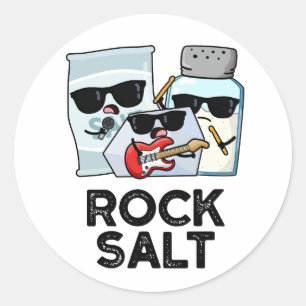 Pegatina Redonda Rock Salt Funny Condiny Music Pun