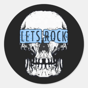 Pegatina Redonda Rock Skull