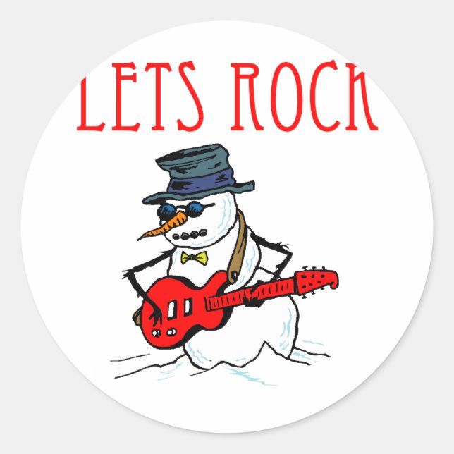 Pegatina Redonda Rock Snowman (Anverso)