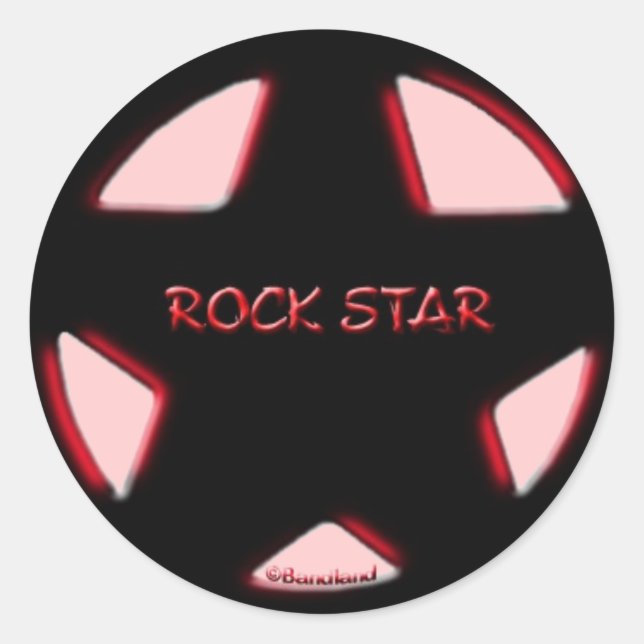 PEGATINA REDONDA ROCK STAR (Anverso)