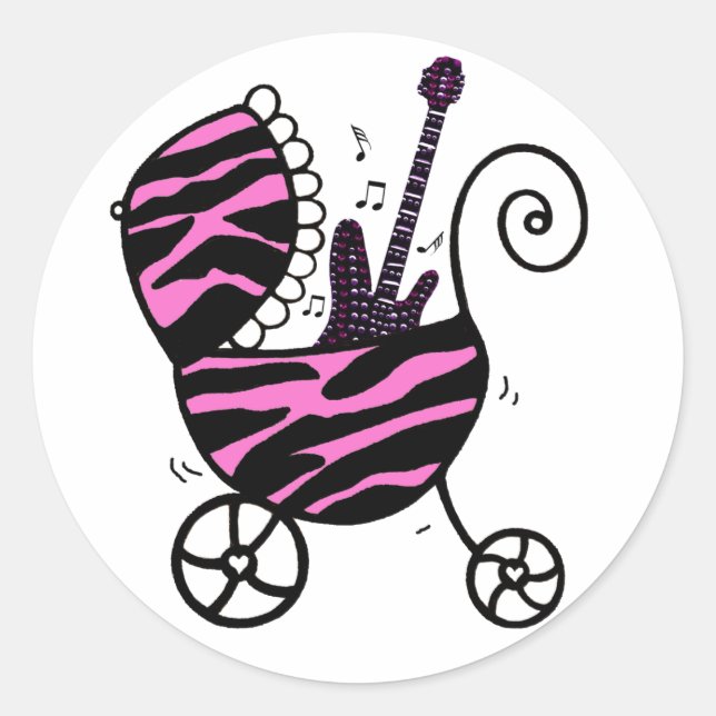 Pegatina Redonda ROCK STAR Baby Girl Pegatinas (Anverso)