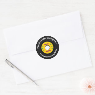 Pegatina Redonda Rock Star Boys Band Birthday Party