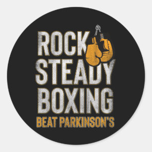 Pegatina Redonda Rock Steady Boxing Parkinson: Guantes otoñales de