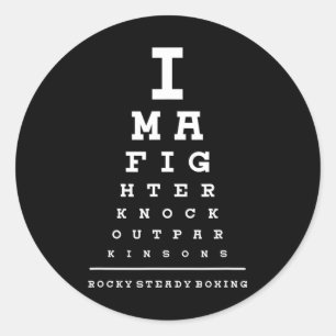 Pegatina Redonda Rock Steady Boxing Parkinson's Eye Chart Shirt