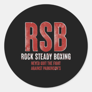 Pegatina Redonda Rock Steady Boxing Rsb lucha contra Parkinson