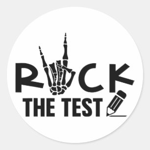 Pegatina Redonda Rock The Test Day Exam For Teacher Student