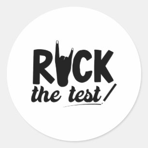 Pegatina Redonda Rock The Test Day Exam For Teacher Student