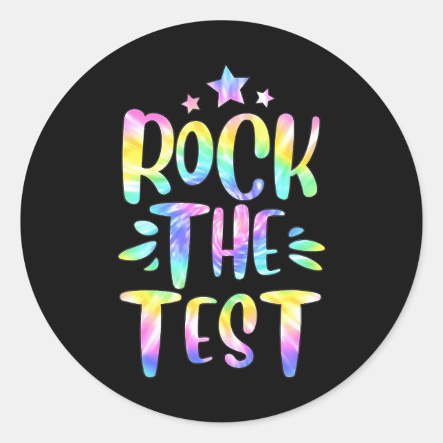 Pegatina Redonda Rock The Test Day Motivational (Anverso)