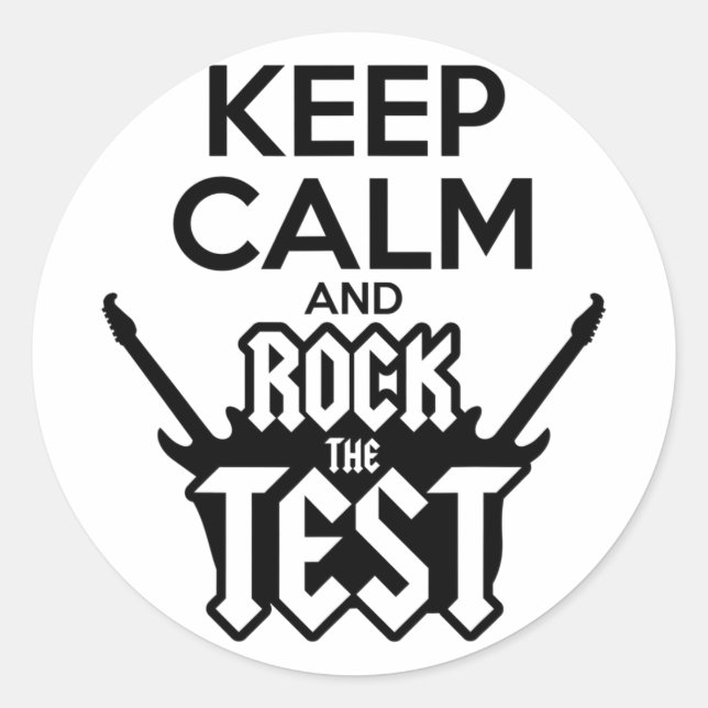 Pegatina Redonda Rock The Test Day Teacher Testing Idea School (Anverso)